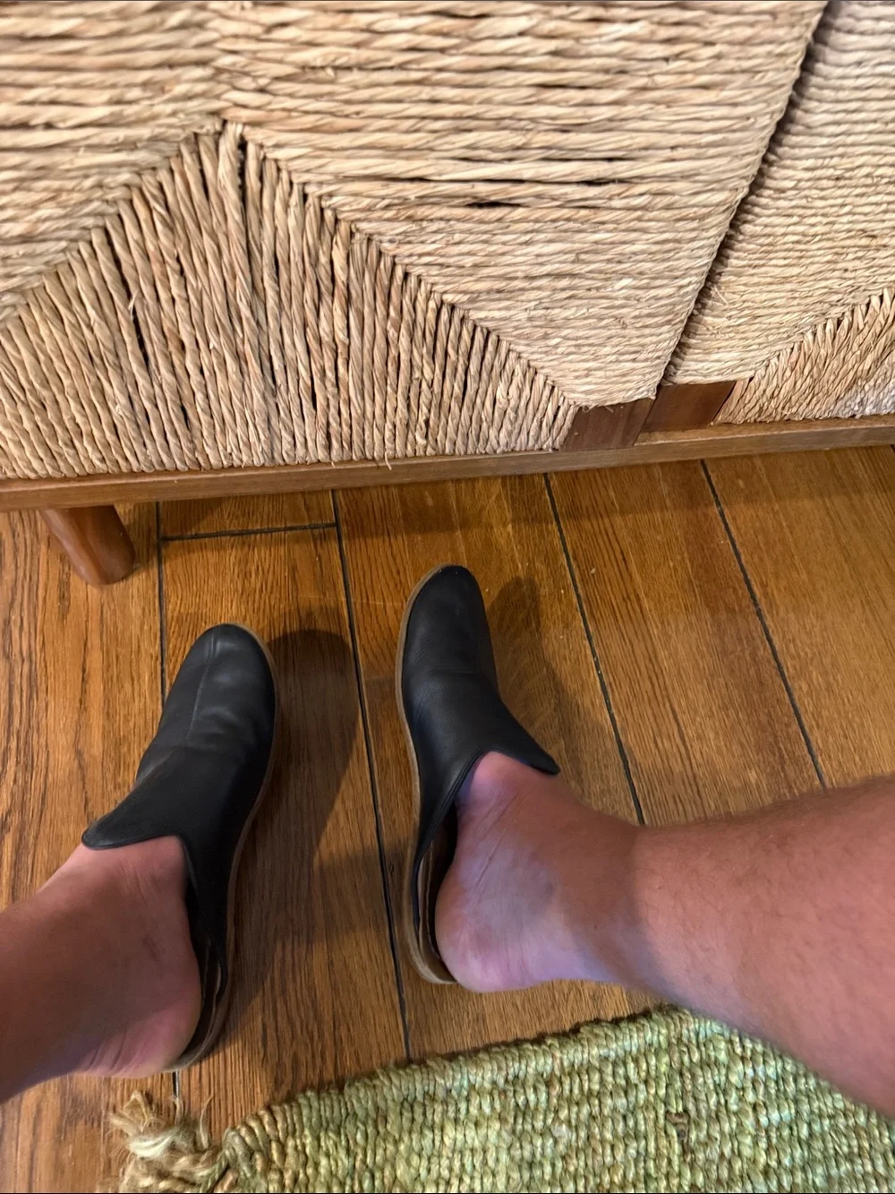 Sabah “Babah” Black all leather slip on “slides”, re-solable, good year welt